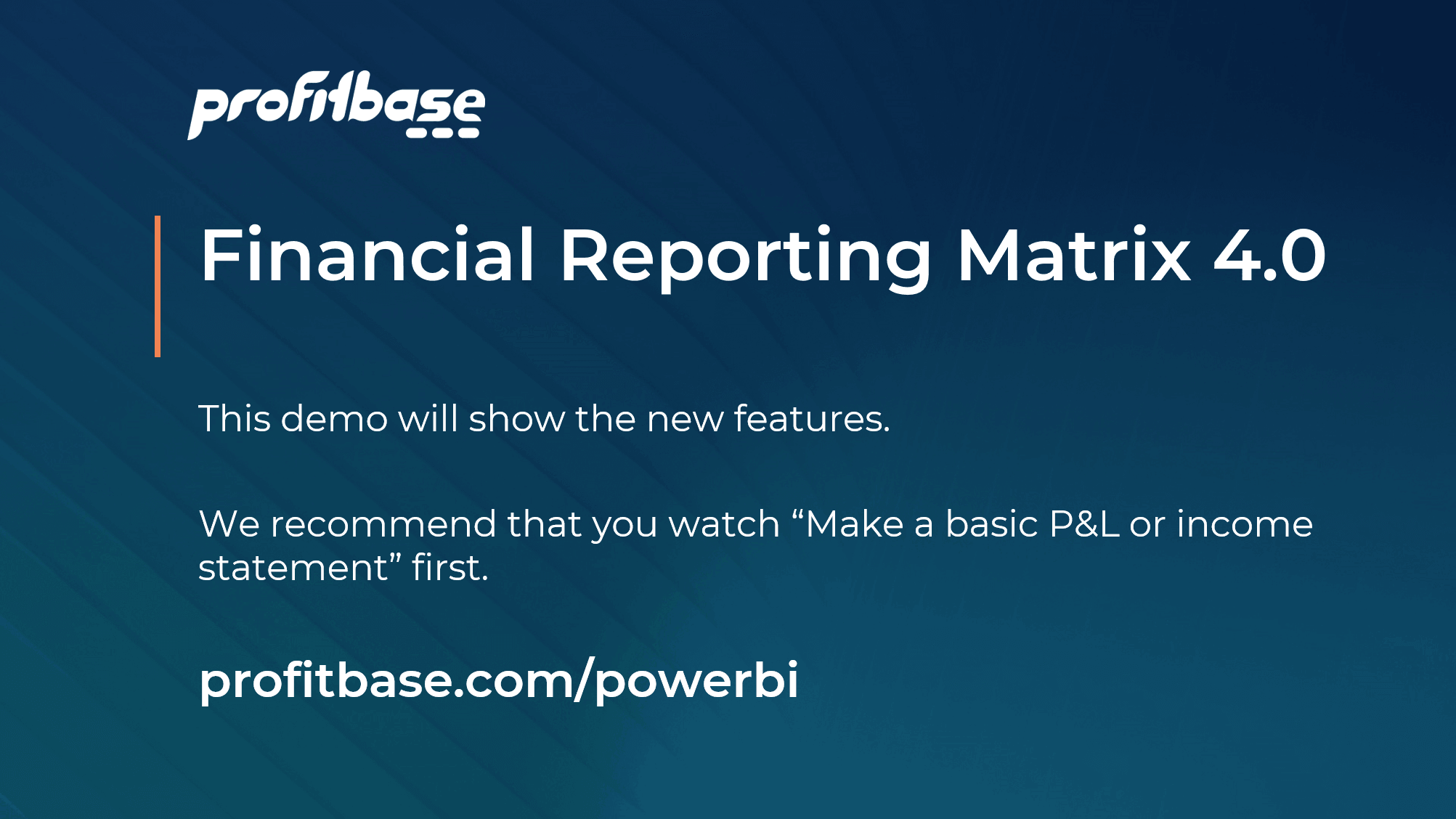 Financial Reporting Matrix V4 for Power BI demo – new features