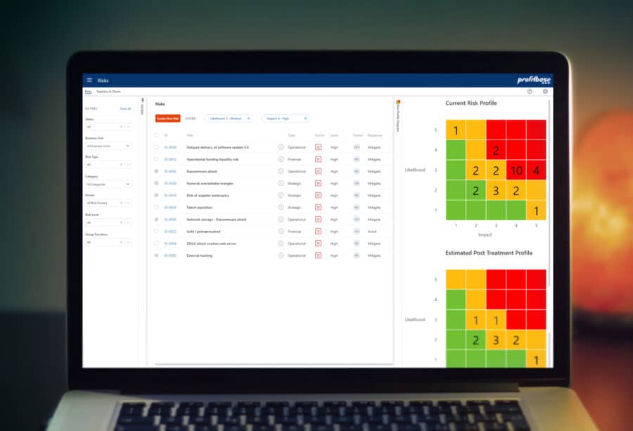 Risk management system form Profitbase