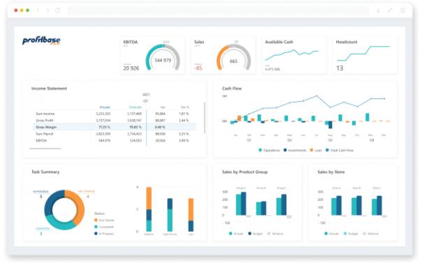 Opening dasboard of a Business Budgeting Software